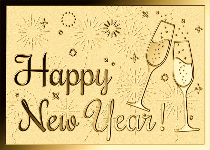 Happy New Year gold coin · Picture side