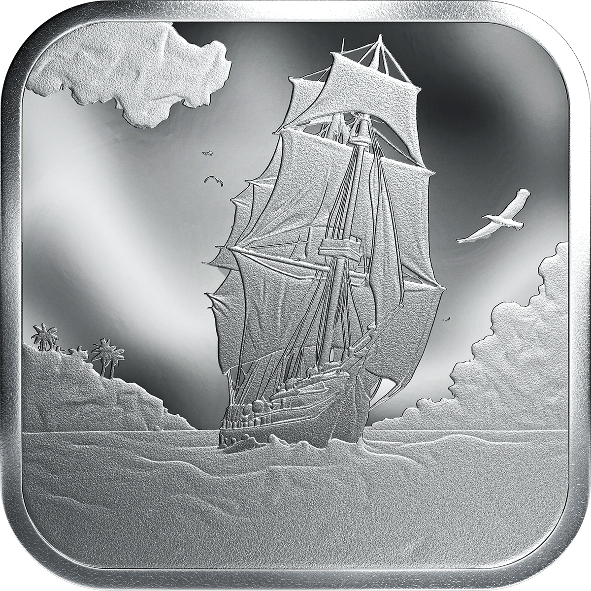 Box of 100 × 1/10 ounce · side with the three-master