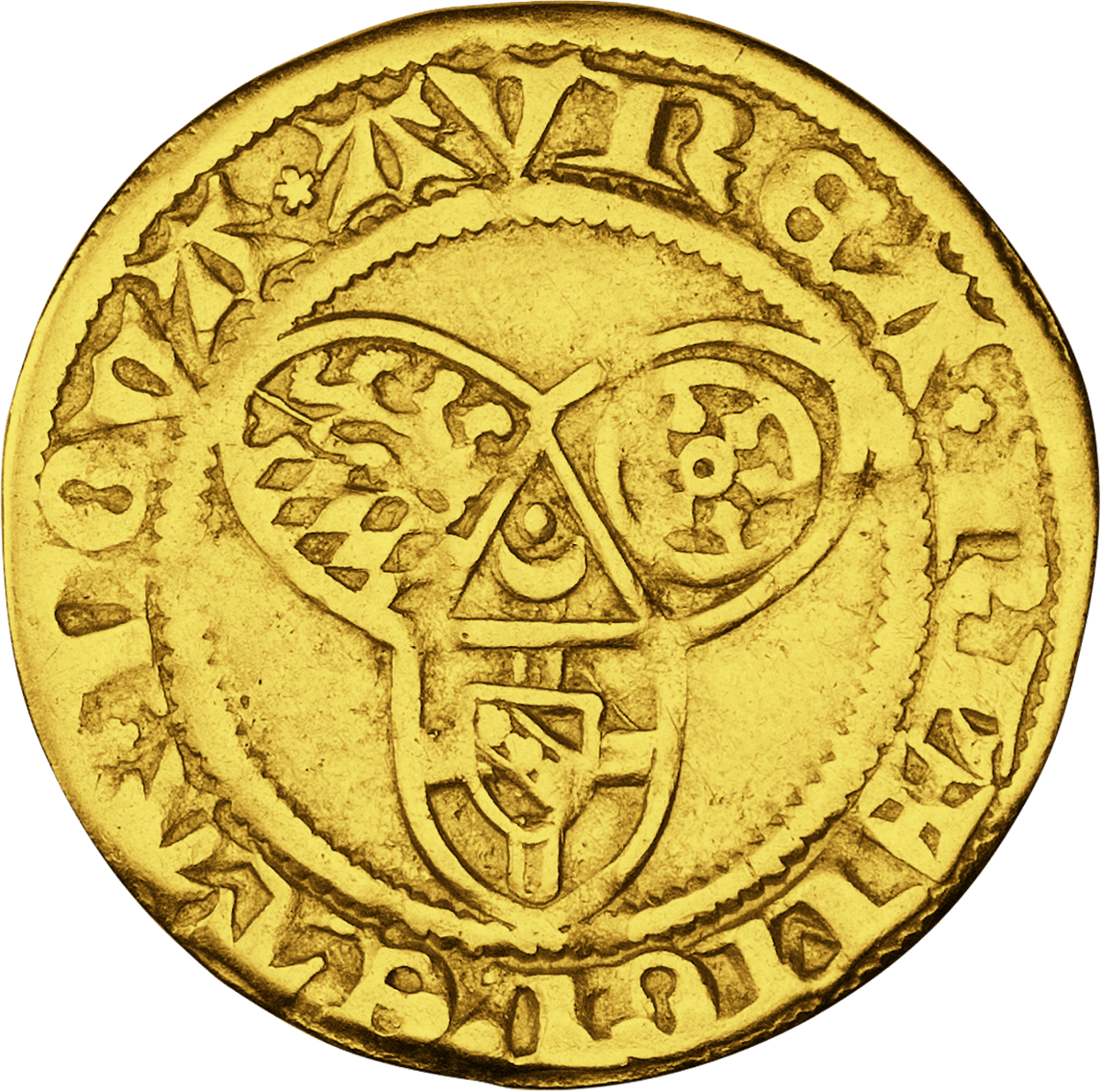 Gold gulden · side with the coats of arms