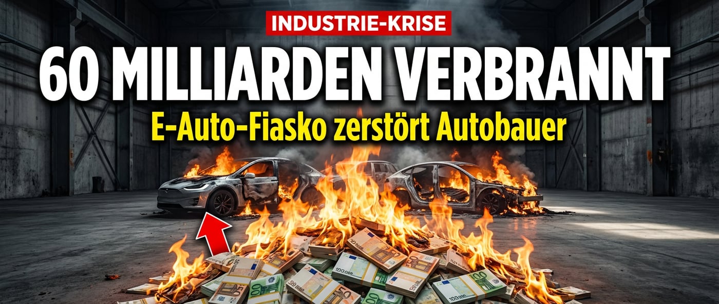 60 Milliarden Euro verbrannt: Die Elektroauto-Ideologie fährt die Autoindustrie an die Wand