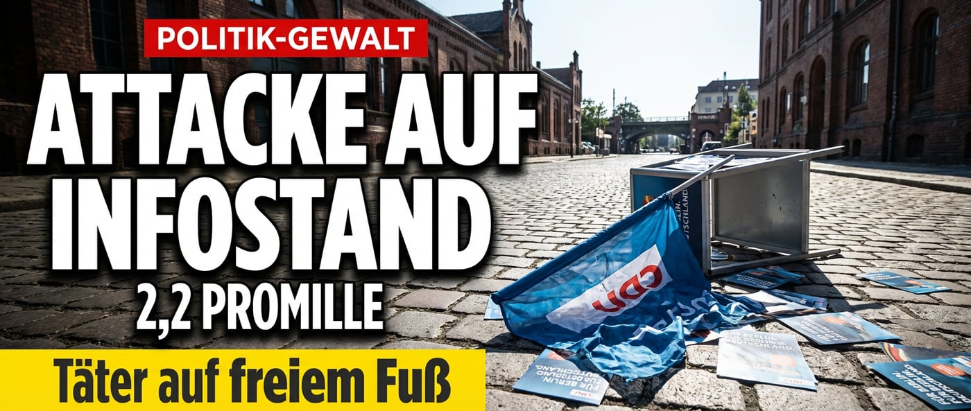 Angriff auf AfD-Infostand in Berlin-Köpenick: Betrunkener attackiert Parteimitarbeiter