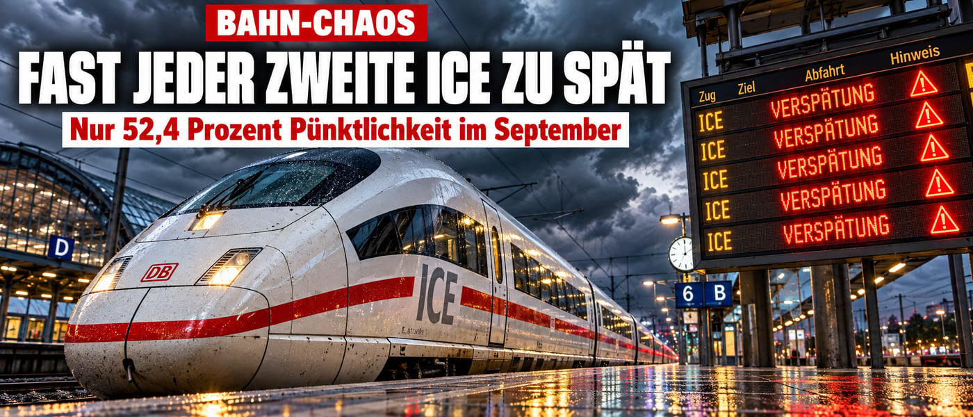 Bahn-Debakel im September: Fast jeder zweite ICE kommt zu spät!