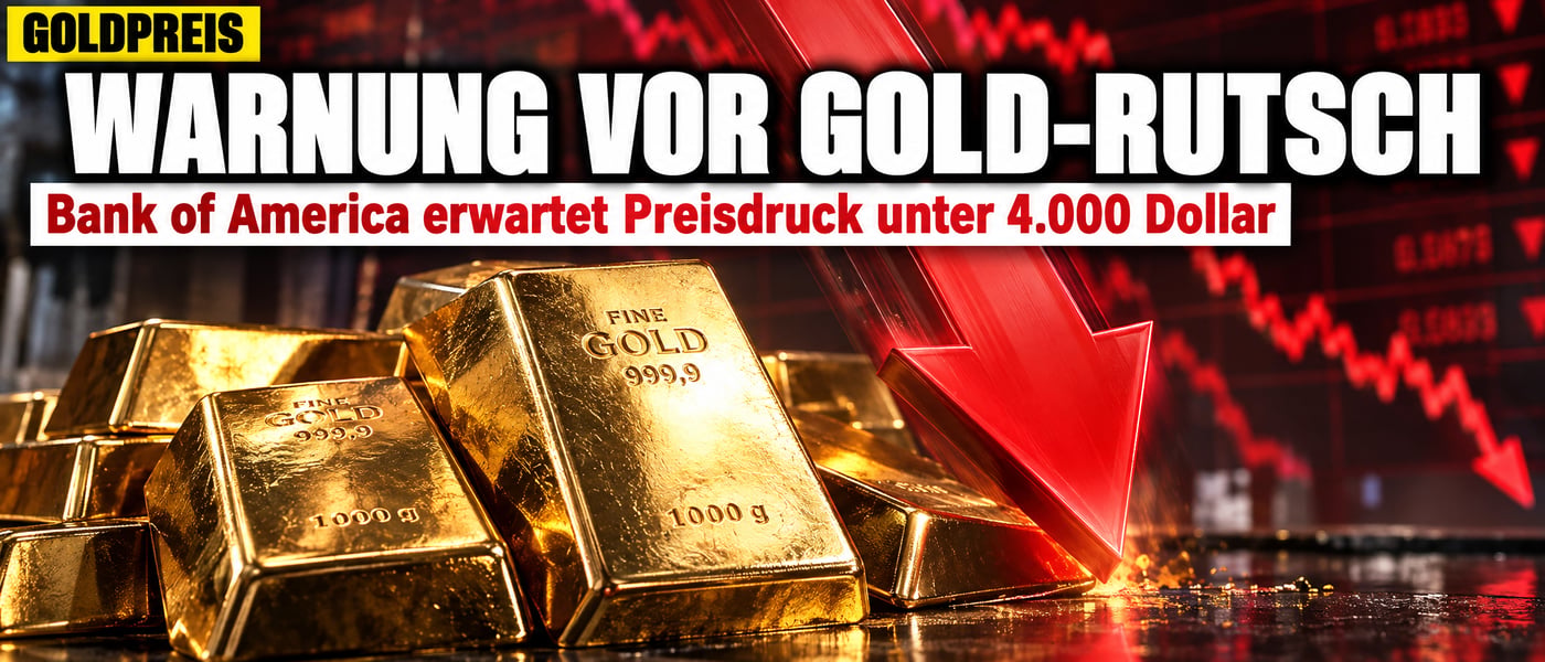 Bank of America warnt: Rutscht Gold jetzt unter 4.000 Dollar?