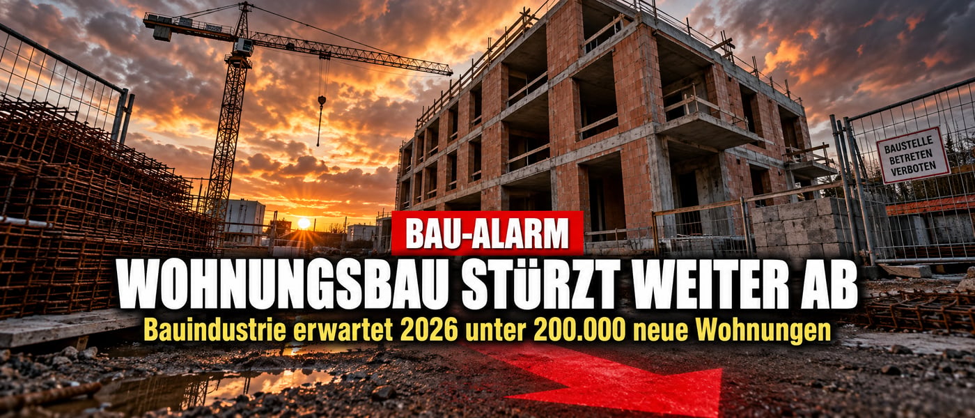 Bau-Alarm in Deutschland: Wohnungsbau fällt unter 200.000!