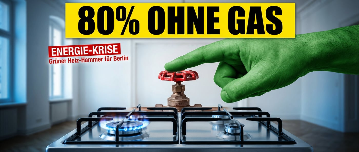 Berliner Grüne wollen 80 Prozent der Haushalte das Gas abdrehen – Ideologie statt Vernunft