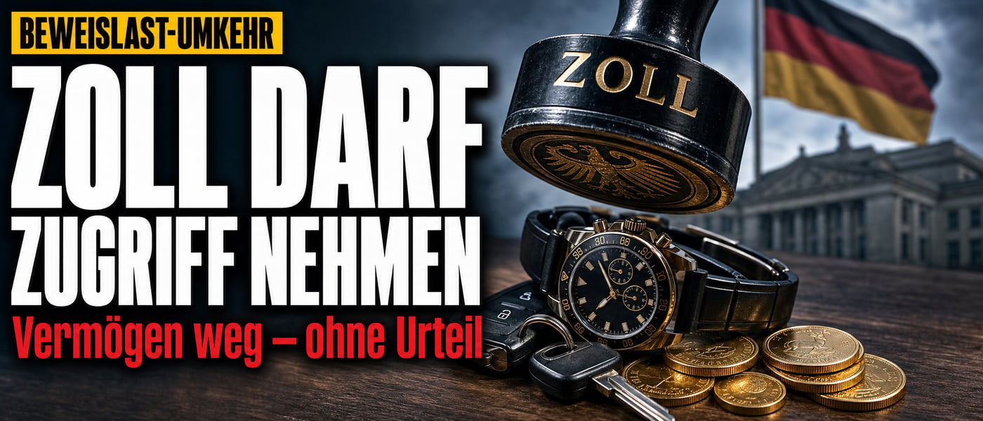 Beweislast umgekehrt: Zoll soll Vermögen ohne Urteil kassieren
