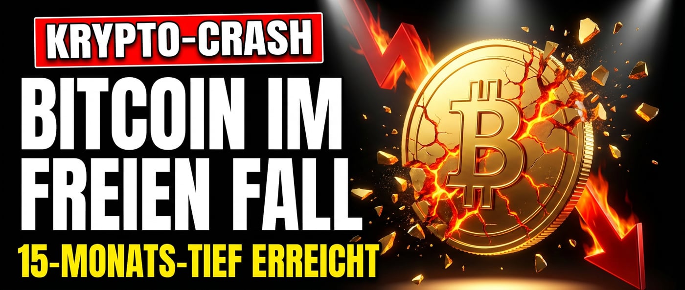 Bitcoin im freien Fall: Kryptowährung stürzt auf 15-Monats-Tief und entlarvt das Märchen vom "digitalen Gold"