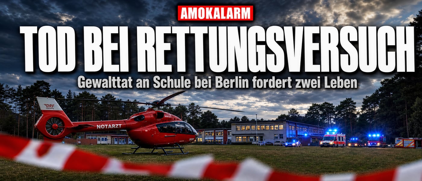 Blutbad an Schule bei Berlin: Helfer stirbt bei Rettungsversuch