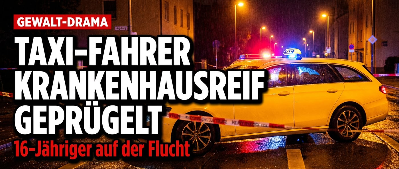 Brutaler Angriff in Augsburg: Minderjähriger Rumäne prügelt Taxifahrer ins Krankenhaus