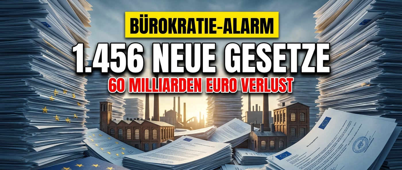 Bürokratie-Tsunami aus Brüssel: 1.456 Rechtsakte in einem Jahr ersticken Europas Wirtschaft