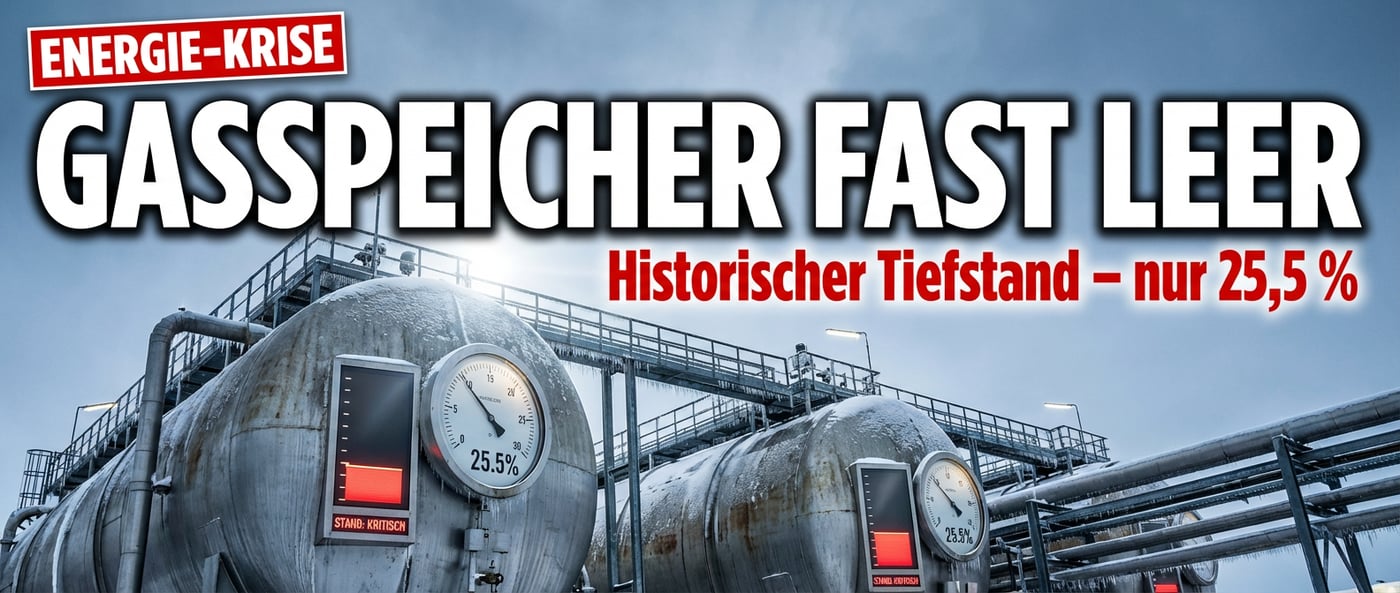 Gasspeicher auf historischem Tiefstand: Deutschland schlittert sehenden Auges in die Versorgungskrise