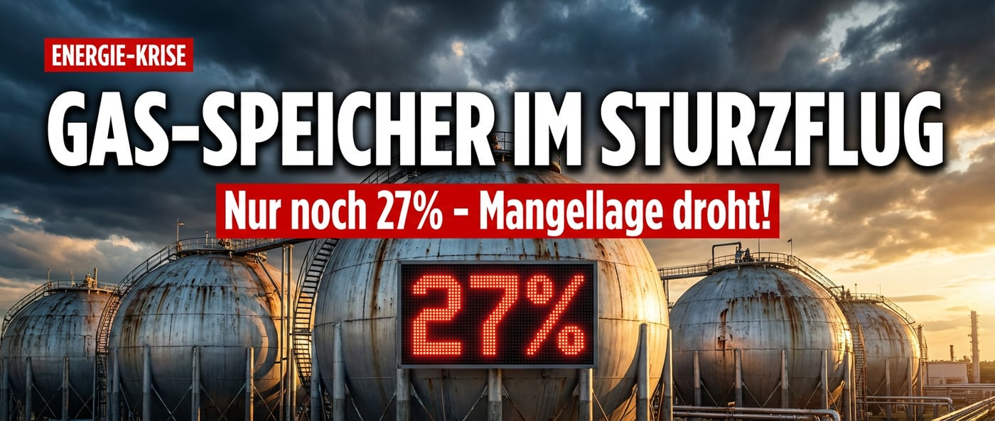 Gasspeicher im freien Fall: Deutschland taumelt in die Energiekrise