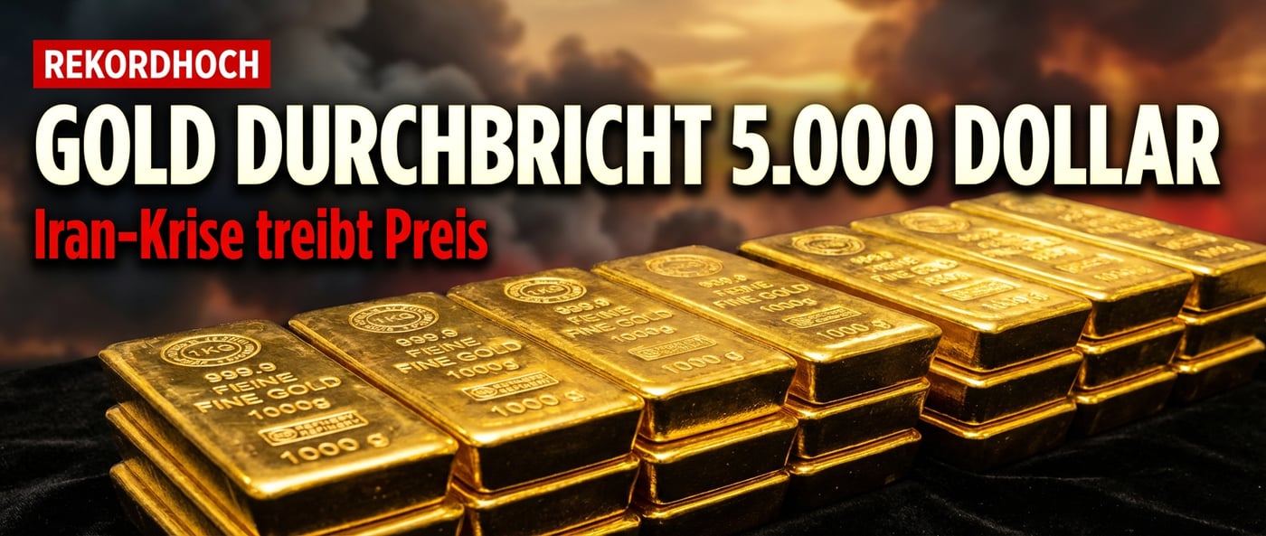 Gold durchbricht 5.000-Dollar-Marke: Eskalation im Nahen Osten und Fed-Unsicherheit treiben den Preis