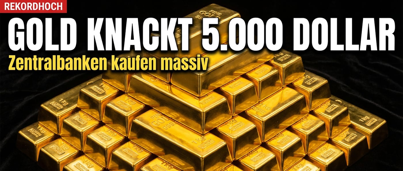 Gold durchbricht die 5.000-Dollar-Mauer – und denkt nicht ans Aufhören