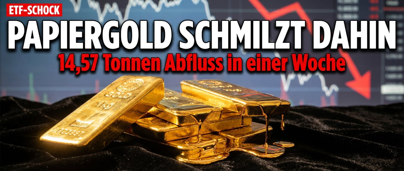 Gold-ETF-Bestände schmelzen dahin: Anleger flüchten aus Papiergold