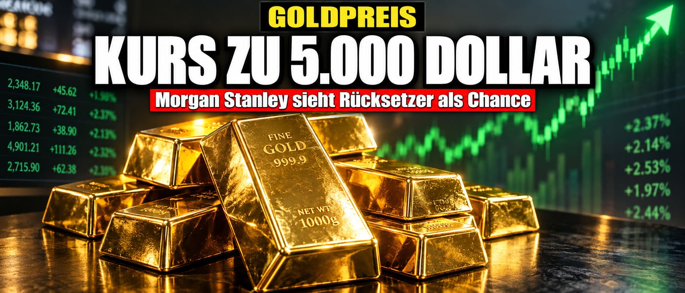 Gold-Rücksetzer als Chance? Morgan Stanley peilt 5.000 Dollar an!