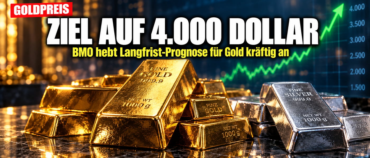 Gold trotzt dem Zinsschock: BMO hebt Langfrist-Ziel um 29 Prozent!