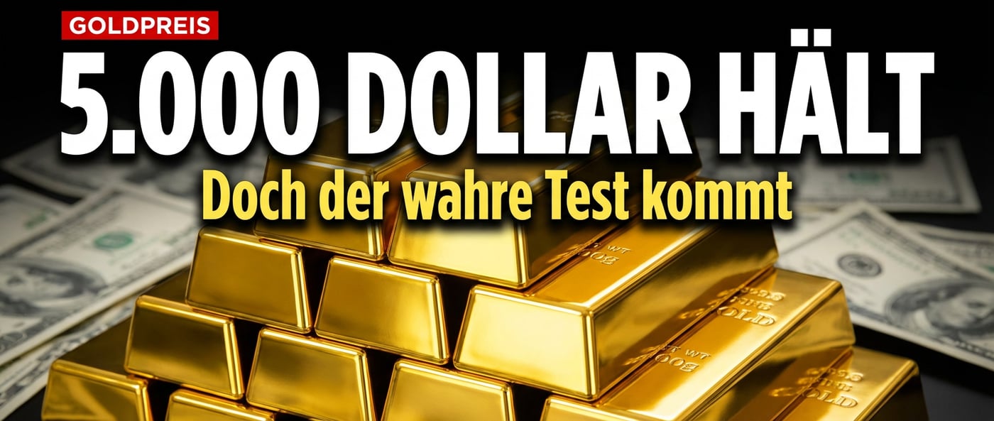 Gold trotzt starkem Dollar: Marke von 5.000 Dollar hält – doch der wahre Test steht noch bevor