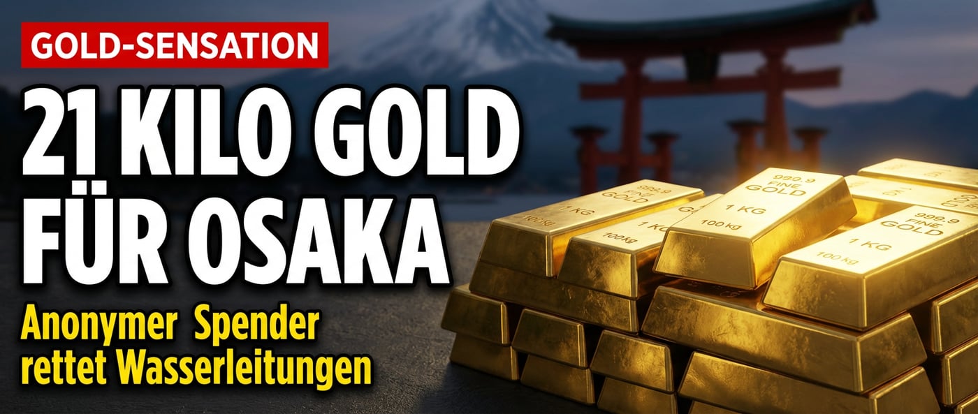 Goldene Großzügigkeit: Anonymer Wohltäter beschenkt Osaka mit 21 Kilogramm Goldbarren