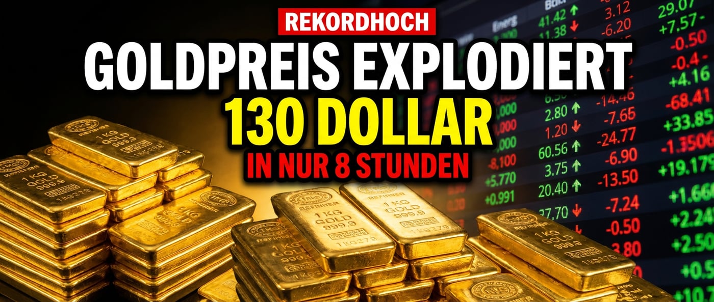 Goldpreis explodiert: 130 Dollar Plus in nur acht Stunden – Anleger flüchten in sichere Häfen