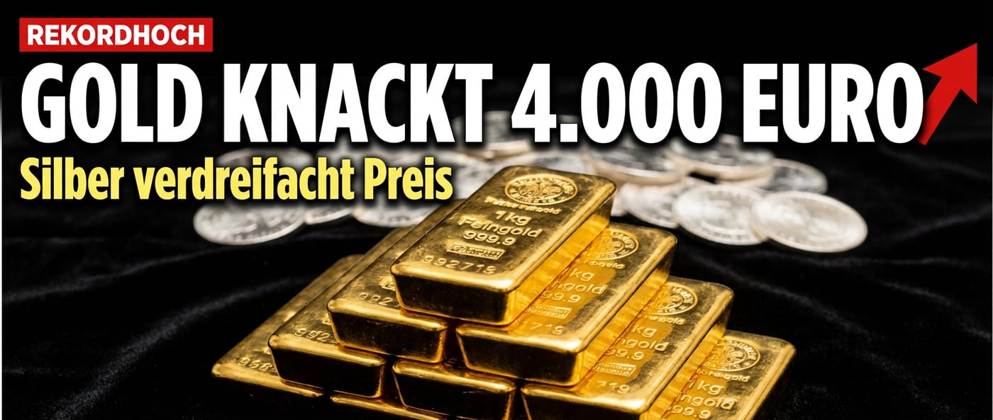 Goldpreis sprengt 4.000-Euro-Marke: Das Misstrauen in die Politik wird zum Treibstoff der Edelmetall-Rallye
