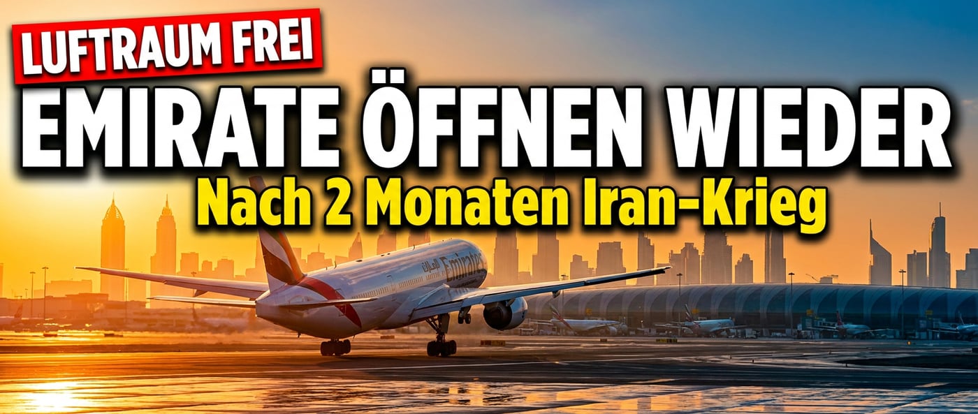 Golfregion atmet auf: Emirate öffnen Luftraum nach zwei Monaten Iran-Krieg wieder vollständig