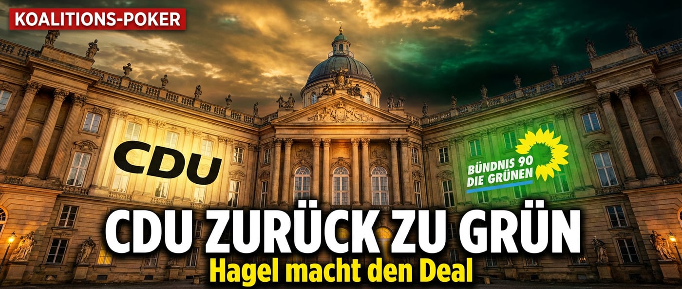 Grün-Schwarz 2.0: Hagels CDU kriecht zurück zu den Grünen – und nennt es „Zukunft"