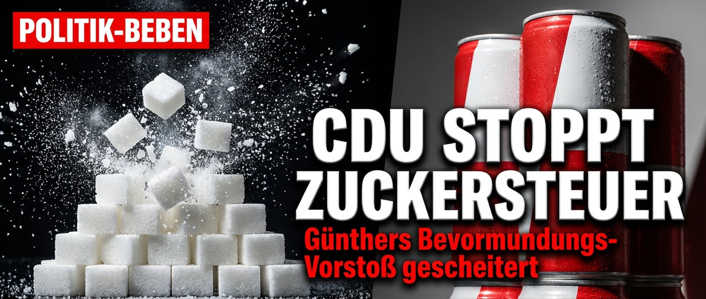 Günthers Zuckersteuer-Vorstoß krachend gescheitert: CDU-Parteitag erteilt grüner Bevormundung eine Abfuhr