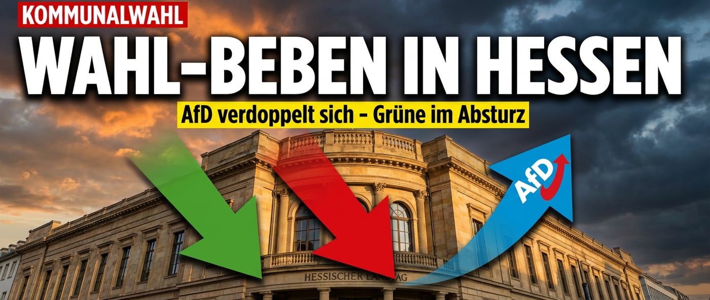 Hessische Kommunalwahl: AfD verdoppelt sich – Grüne und SPD im freien Fall