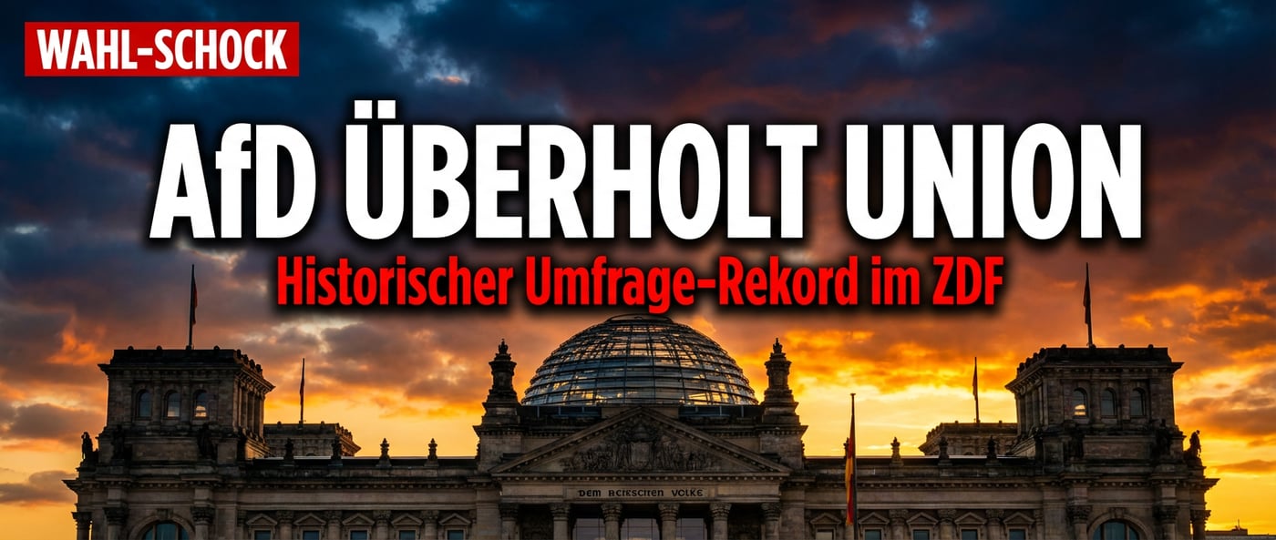 Historischer Umfragerekord: AfD überholt Union nun auch im ZDF-Politbarometer