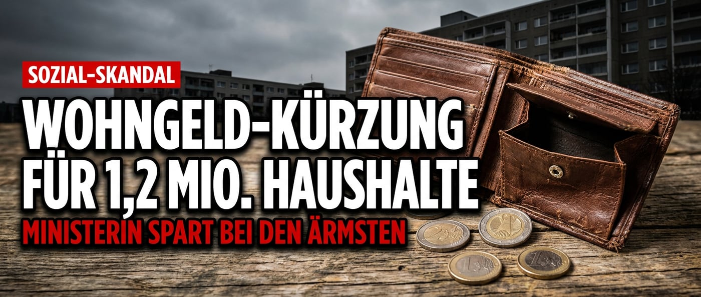Hubertz greift den Ärmsten ans Portemonnaie: Wohngeld-Kürzung als bequemer Spar-Trick