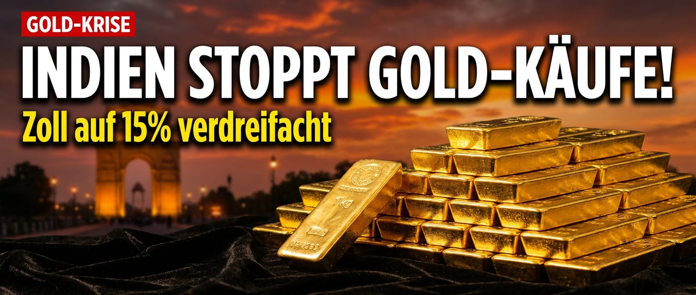 Indien zieht die Daumenschrauben an: Goldzoll auf 15 Prozent verdreifacht – ein Offenbarungseid der Währungspolitik