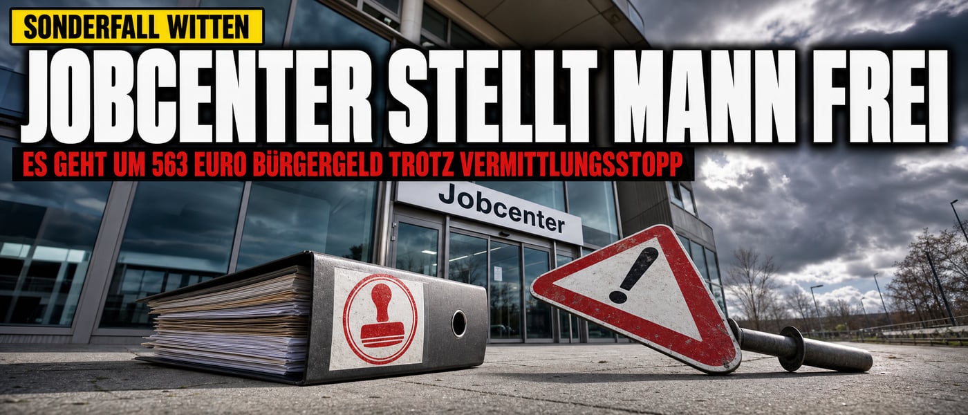 Jobcenter kapituliert: 563 Euro für den lautesten Mann von Witten