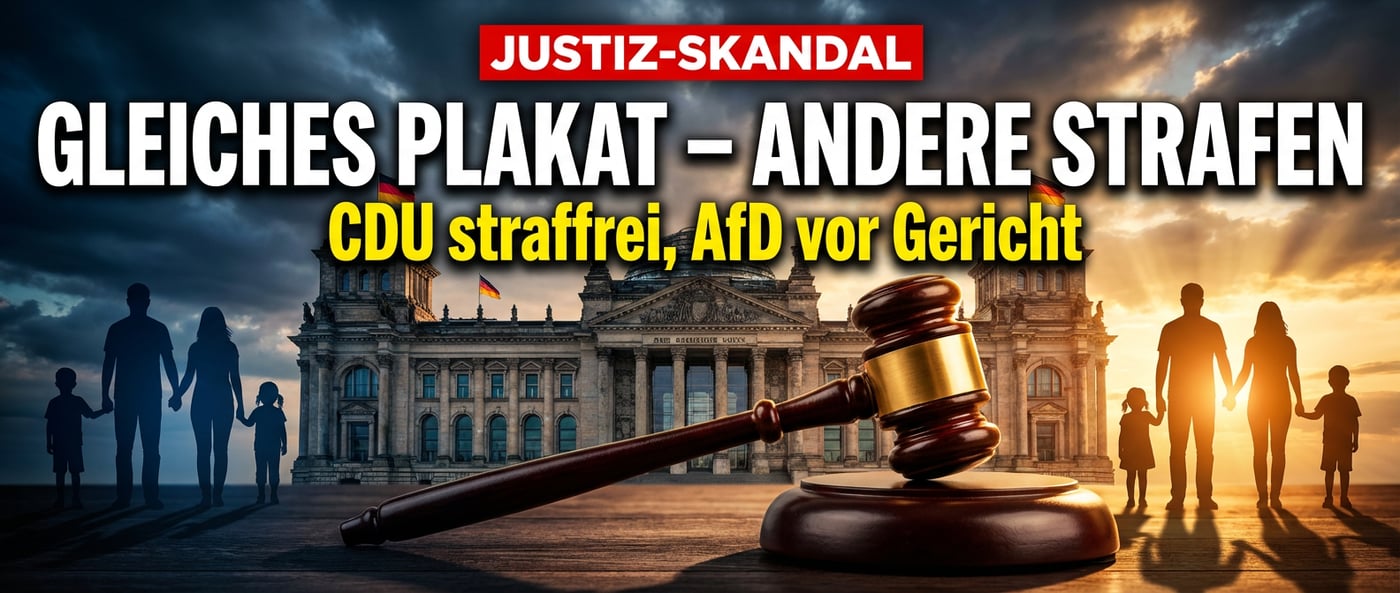 Justiz mit zweierlei Maß: CDU-Plakat straffrei, AfD-Politiker vor Gericht