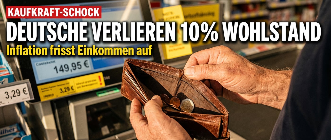 Kaufkraft im freien Fall: Deutsche verlieren seit der Pandemie massiv an Wohlstand