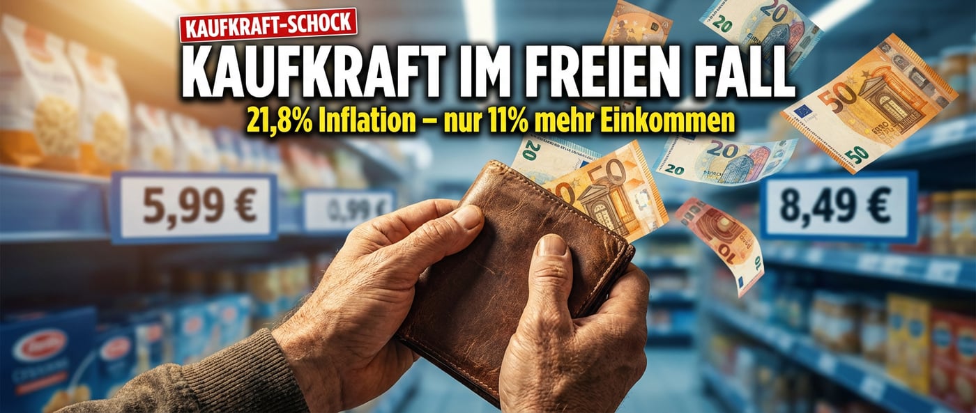 Kaufkraft im freien Fall: Deutsche verlieren seit fünf Jahren massiv an Wohlstand