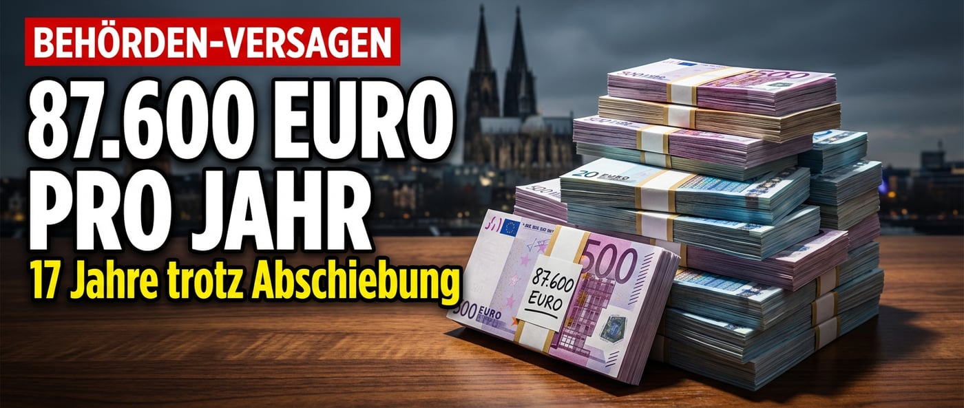 Kölner Behördenversagen: Ausreisepflichtiger Straftäter kassiert seit 17 Jahren fast 90.000 Euro jährlich