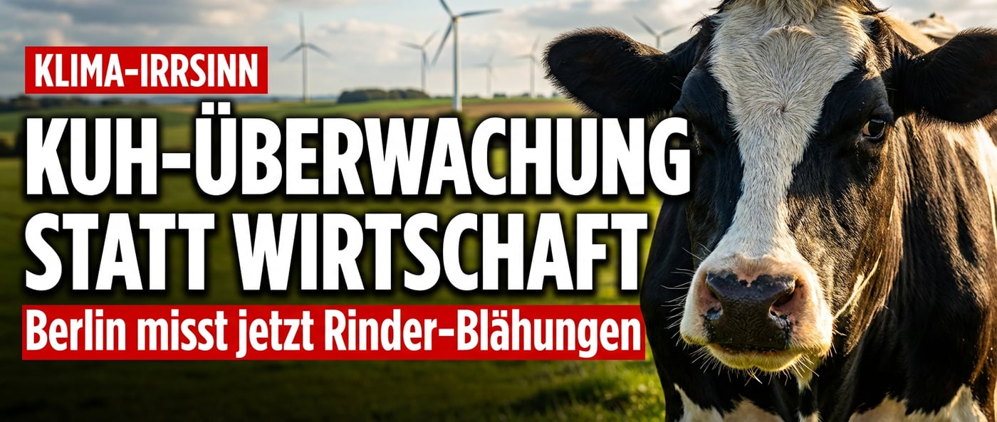 Kuh-Überwachung statt Wirtschaftspolitik: Berlin will jetzt Rinder-Blähungen messen