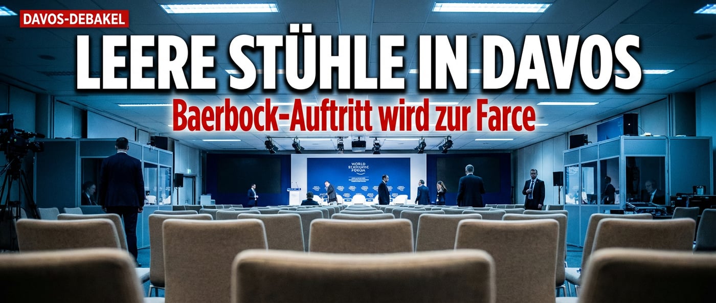 Leere Stühle in Davos: Baerbocks Auftritt beim Weltwirtschaftsforum gerät zur Farce