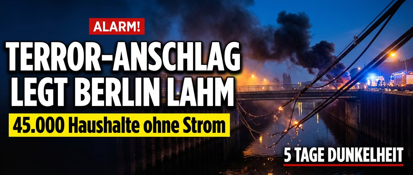 Linksextremistischer Terror legt Berlin lahm: 45.000 Haushalte tagelang ohne Strom