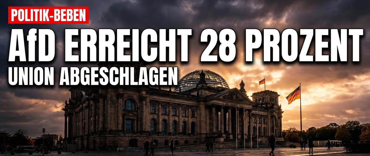 Politisches Erdbeben: AfD klettert auf historische 28 Prozent – Merz-Regierung im freien Fall