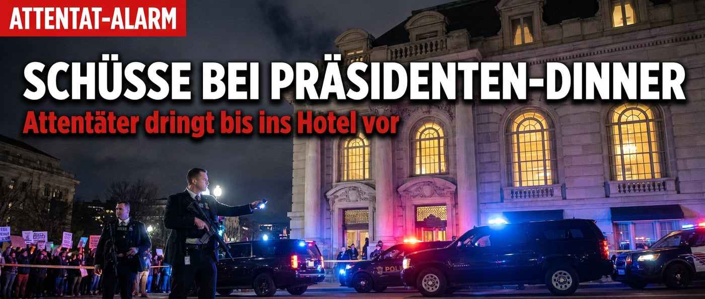 Schüsse beim Präsidenten-Dinner: Attentäter dringt bis ins Hotel vor – Trump entkommt knapp