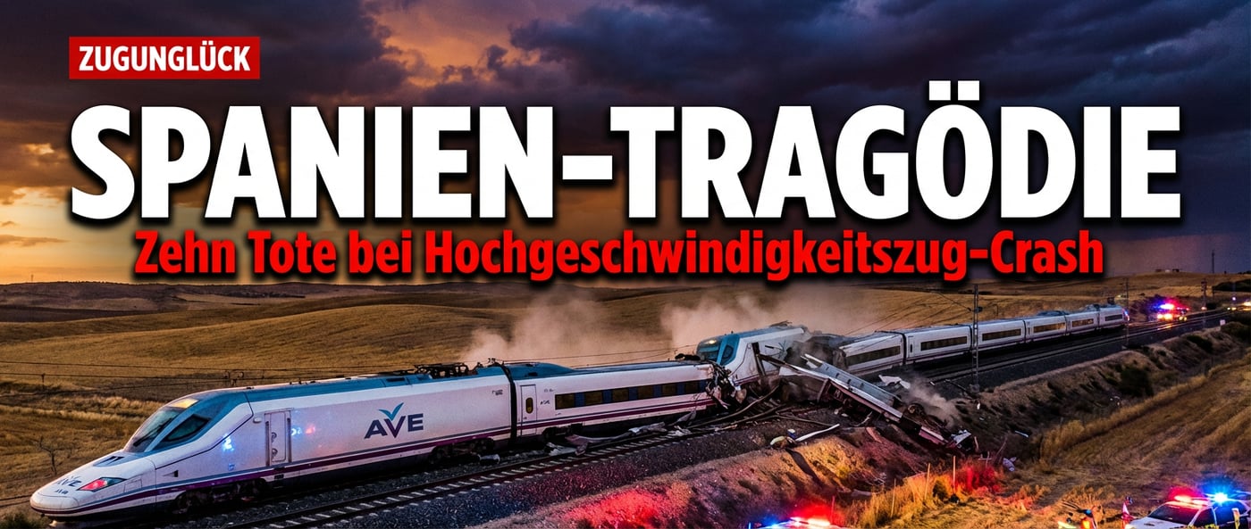 Schweres Zugunglück erschüttert Spanien: Mindestens zehn Tote bei Kollision von Hochgeschwindigkeitszügen
