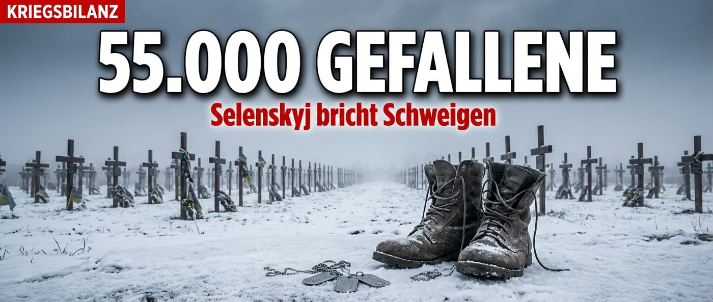 Selenskyj bricht das Schweigen: 55.000 ukrainische Soldaten gefallen