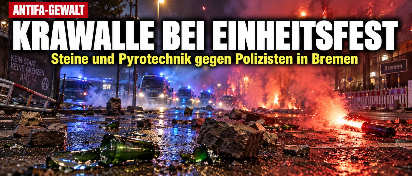 Steine statt Feierstimmung: Antifa-Krawalle überschatten Einheitsfest