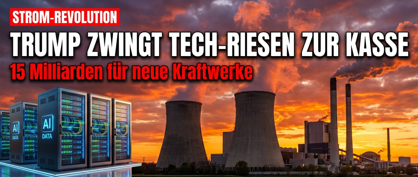Strompreis-Revolution: Trump zwingt Tech-Giganten zur Finanzierung neuer Kraftwerke