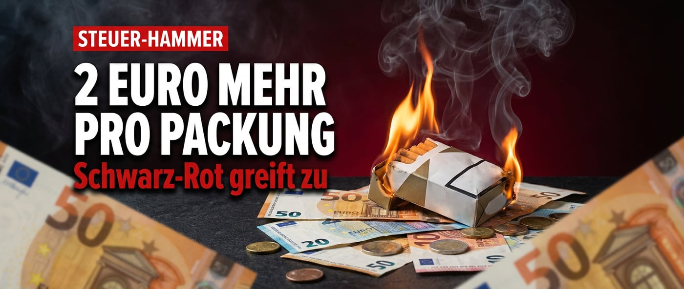 Tabaksteuer-Hammer: Schwarz-Rot plant Zwei-Euro-Aufschlag pro Packung