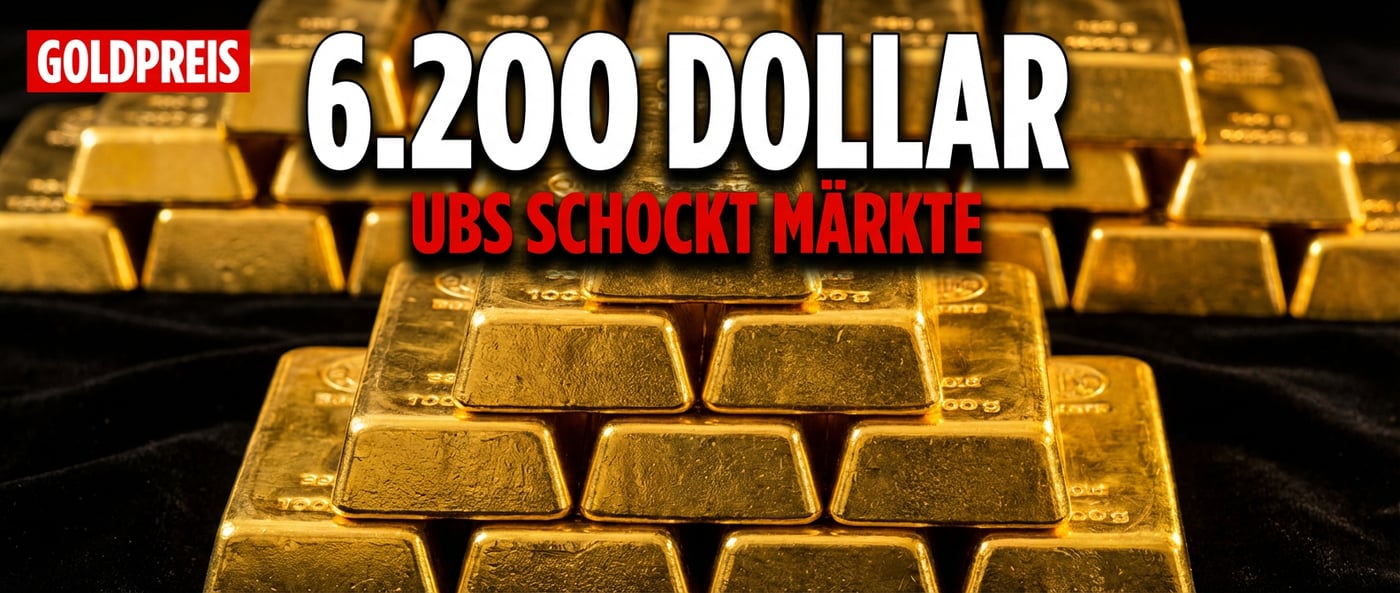 UBS hebt Goldprognose drastisch an: 6.200 Dollar bis Jahresmitte erwartet