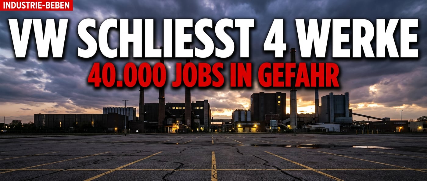 Volkswagen kapituliert vor dem Standort Deutschland: Vier Werke vor dem Aus, 40.000 Arbeitsplätze auf der Kippe
