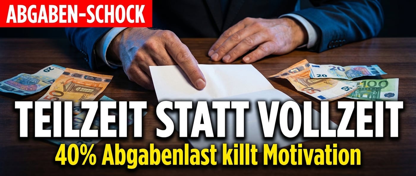 Wenn Fleiß zur Dummheit wird: Deutschlands Abgabenlast treibt Millionen in die Teilzeit